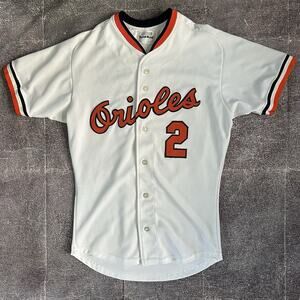 Men's Vintage 80's Medalist Sand Knit Baltimore Orioles Pro Cut Jersey Sz 38 (S)